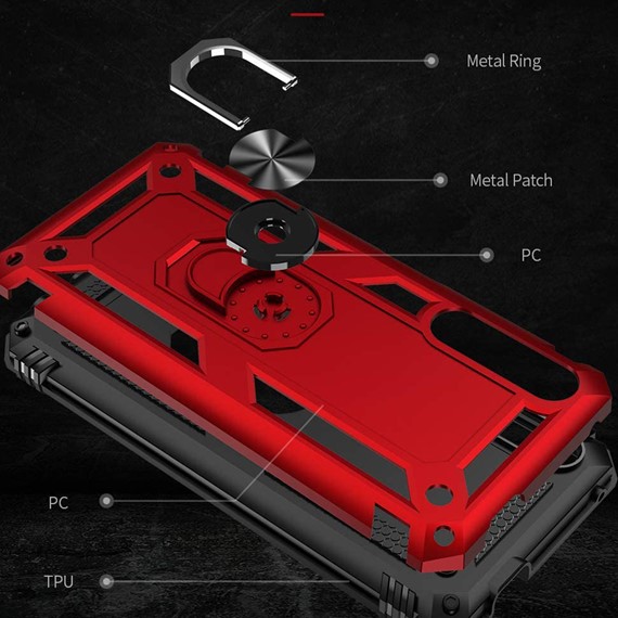 Huawei P Smart Pro CaseUp Magnetic Ring Holder Kılıf Kırmızı 3